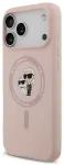 Karl Lagerfeld Liquid Silicone Karl and Choupette telefoni &uuml;mbris MagSafe toega iPhone 18 Pro Max roosa