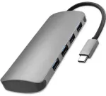 Qoltec Jaotur-adapter USB-C 3.1 5in1 | 4x USB 3.0 | DC