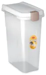 Konteiner lemmikloomatoidu hoidmiseks 10kg 25L 39x24x51cm l&auml;bipaistev/valge