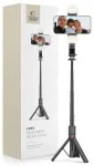 Tech-Protect L05S Bluetooth selfie stick with tripod up to 105cm with LED lamp - black