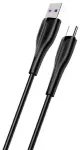 USAMS SJ376USB01 andmeside- ja laadimiskaabel | USB-A kuni USB-C | 25W | 1m | must