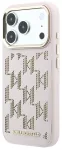 Karl Lagerfeld PU Perforated Monogram telefoni &uuml;mbris MagSafe toega iPhone 17 Pro Max roosa