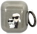 Karl Lagerfeld KLA2HNKCTGK Airpods 1|2 cover czarny|black Glitter Karl&Choupette