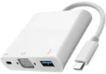 Qoltec 3-in-1 USB-jaotur | USB-C kuni USB 3.0, VGA, USB-C | 92W