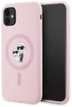 Case Karl Lagerfeld Silicone Karl&Choupette MagSafe for iPhone 11 pink