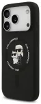 Karl Lagerfeld Liquid Silicone Karl and Choupette telefoni &uuml;mbris MagSafe toega iPhone 18 Pro Max must