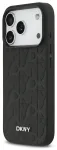 DKNY PU Leather Grid Pattern MagSafe toega korpus telefonile iPhone 17 Pro must