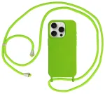 Strap Silicone telefoni &uuml;mbris iPhone 13 Pro Max roheline