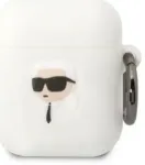 Karl Lagerfeld KLA2RUNIKH AirPods 1|2 cover biały|white Silicone Karl Head 3D