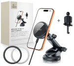 TECH-PROTECT V9 ARCTICBOOST MAGNETIC MAGSAFE DASHBOARD & VENT CAR MOUNT WIRELESS CHARGER 25W QI2.2 BLACK