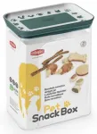 Ristk&uuml;likukujuline hermeetiline konteiner lemmikloomatoidu s&auml;ilitamiseks 2,2L 10x15,5x19,5cm valge/roheline