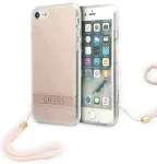 Guess GUOHCI8H4STP iPhone SE 2022 | SE 2020 | 7| 8 roosa k&otilde;va &uuml;mbris 4G Print Strap