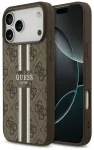 Case Guess 4G Printed Stripes MagSafe for iPhone 17 Pro Max brown