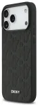 DKNY PU Leather Grid Pattern MagSafe toega korpus telefonile iPhone 17 Pro Max must