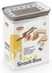 Ristk&uuml;likukujuline hermeetiline konteiner lemmikloomatoidu hoidmiseks 2,2L 10x15,5x19,5cm valge/helehall
