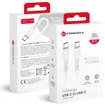 Forcell F-Energy C344 andmeedastus- ja laadimiskaabel | USB-C kuni USB-C | QC 4.0, PD | 60W | 1m | valge