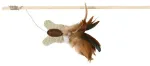 Kassisilm : Trixie Playing rod with butterfly and feathers, 45 cm