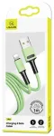 USAMS SJ434USB02 andmeside- ja laadimiskaabel | USB-A kuni Lightning | 10W | 1m | roheline