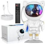 Riff "T&auml;hine astronaut" &ouml;&ouml;lamp - LED-projektor kaugjuhtimispuldi / taimeri ja 360&deg; p&ouml;&ouml;rleva magnetpeaga