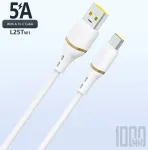 Dudao L25T data transfer and charging cable | USB-A to USB-C | 100W | 1m | white