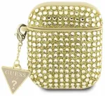 Guess GUA2HDGTPD AirPods 1|2 cover złoty|gold Rhinestone Triangle Charm