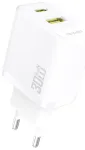 Dudao A27TEU reisilaadija | 30W | PD, GaN | USB-C, USB-A | valge