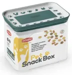 Ristk&uuml;likukujuline hermeetiline konteiner lemmikloomatoidu s&auml;ilitamiseks 1,2L 10x15,5x12cm valge/roheline