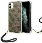 Guess GUOHCN61H4STW iPhone 11 pruun k&otilde;va &uuml;mbris 4G Print Strap