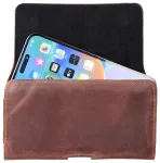 Horisontaalne nahast v&ouml;&ouml;kotkott telefonile Samsung Galaxy A21s / S20 Ultra / S21 Ultra / A70 / A71, Xiaomi Redmi 9, Huawei P Smart Pro, Royal Crazy Horse, suurus 2XL, pruun