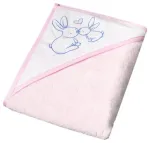 Kapuutsiga r&auml;tik RABBIT light pink 80x80 cm