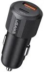 USAMS YT Series CC283 autolaadija | 60W | USB-A, USB-C | must