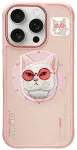 Etui Nimmy Glasses Cool Cat MagSafe do    iPhone 16 Pro r&oacute;żowy