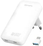 Wall Charger 4smarts FlatPlug Slim Dual 45W GaN 2xUSB-C white
