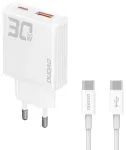 Dudao A30EUT v&otilde;rgulaadija | 30W | GaN | USB-A, USB-C | USB-C kuni USB-C kaabel komplektis | valge