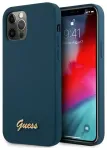 Guess GUHCP12LLSLMGBL iPhone 12 Pro Max 6,7" sinine k&otilde;va kaas Metal Logo Script