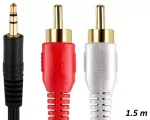 Riff RF010 3,5 mm kuni 2 x RCA audiokaabel 1,5 m kullatud pistikutega