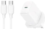 Joyroom JR-TCF20 reisilaadija | 20W | PD | USB-C | USB-C kuni USB-C kaabliga komplektis | valge