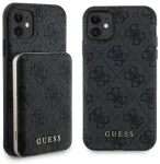 Komplekt Guess GUBPM5N614GEMGK iPhone 11 6.1" k&otilde;va kate + 5000mAh MagSafe akupank, must 4G Metal Logo