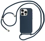 Strap Silicone telefoni &uuml;mbris iPhone 15 Plus tumesinine