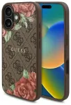 Guess GUHMP16SP4ROPEMCW iPhone 16 6.1"    brązowy|brown hardcase 4G Flowers Print MagSafe