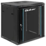 Qoltec RACK seinale kinnitatav kapp 19" | 12U | 600 x 635 x 600 | Karastatud uksed | Riputatav | Terasest korpus | Lukk | Must