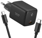 Spigen EE451EU Essential reisilaadija | 45W | GaN | USB-C | USB-C kuni USB-C kaabliga komplektis | must