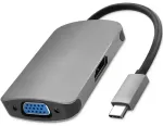 Qoltec Hub Adapter USB-C 3.1 2in1 | HDMI 4K | VGA
