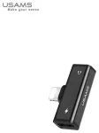 Usams US-SJ270 Lightning kaabli adapter Lightning k&otilde;rvaklapi pesa + Lightning laadimispesa jaoks, must