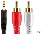 Riff RF027 3,5 mm kuni 2 x RCA audiokaabel 3 m kullatud pistikutega