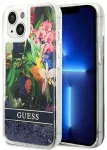 Guess GUHCP14SLFLSB iPhone 14 | 15 | 13 6.1" niebieski|blue hardcase Flower Liquid Glitter