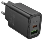 HOCO N61 reisilaadija | 20W | PD, QC | USB-A, USB-C | must