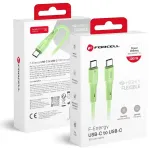 Forcell C347 andmeedastus- ja laadimiskaabel | USB-C kuni USB-C | QC 4.0, PD | 100W | 1m | roheline