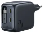 Baseus EnerCore CJ11 67W seinalaadija kahe USB-C pordi ja sissekeritava USB-C kaabliga - Must