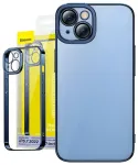 Baseus Glitter Transparent Case and Tempered Glass set for iPhone 14 Plus (blue)